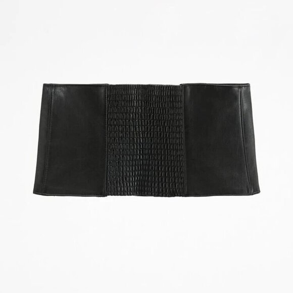 ZARA Zip Front Leather Corset Belt - Picture 4 of 5